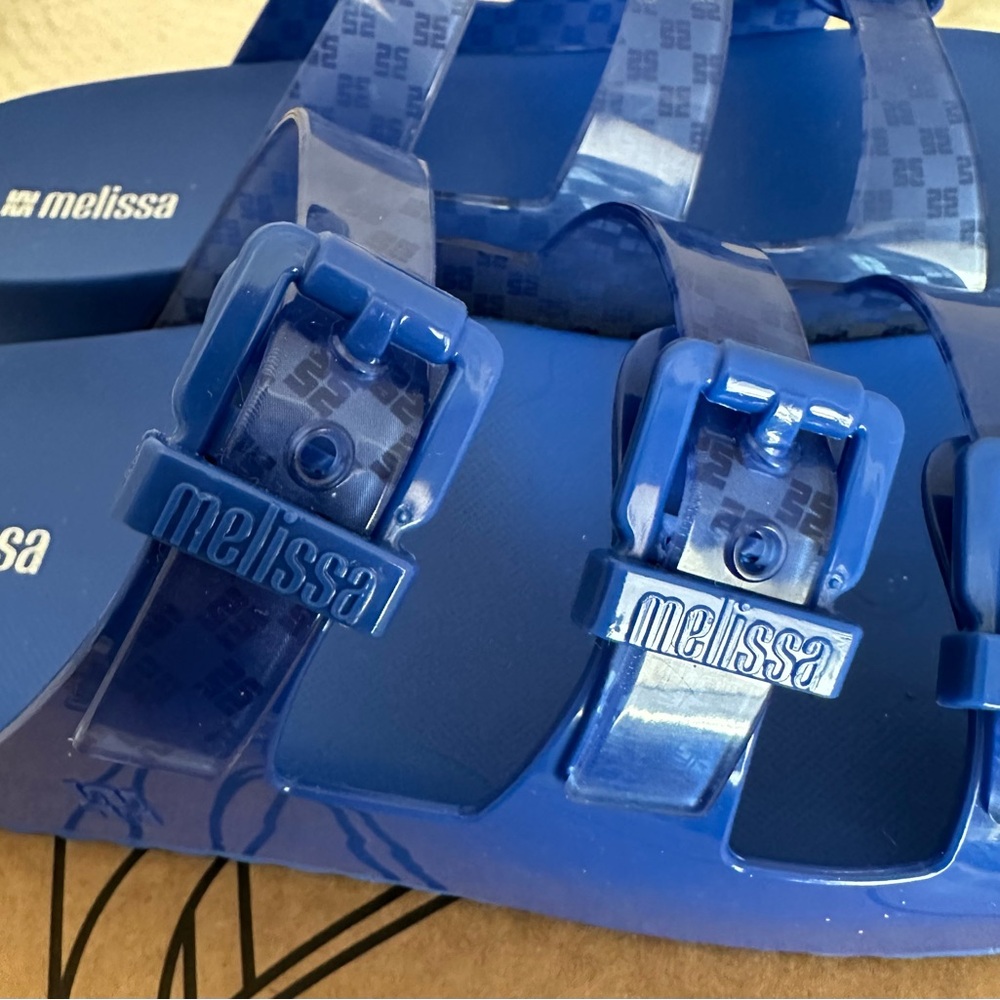 Melissa Blue Sandals with Modern Cage Design - Picture 4 of 7